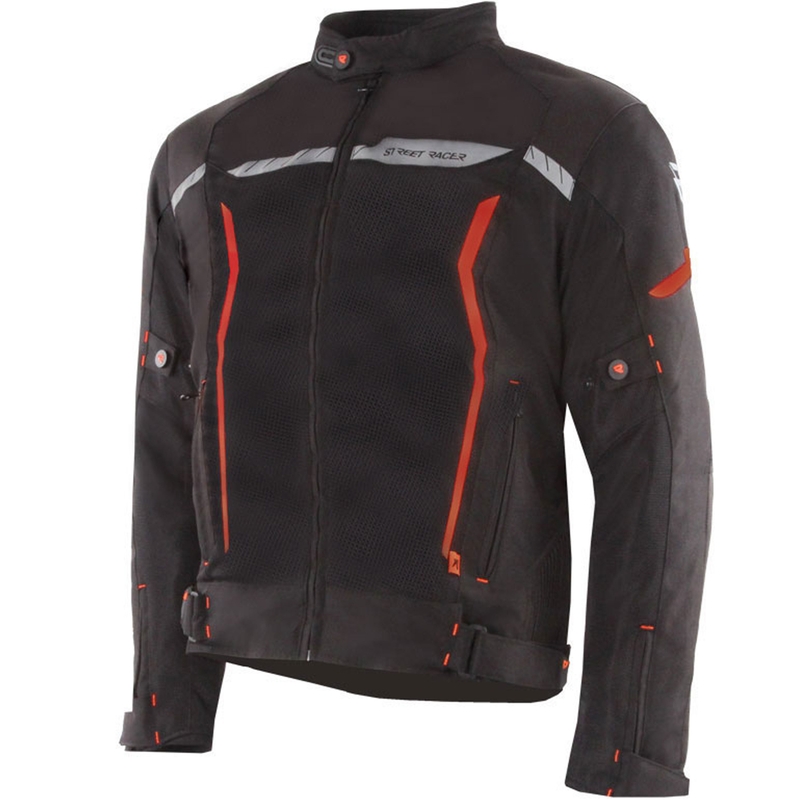 Street Racer Flex Air motorcykeljakke sort-rød