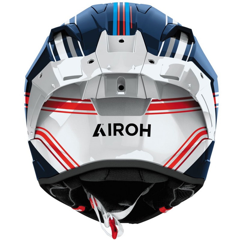 Airoh GP800 Hurricane fullface motorcykelhjelm, blank blå-hvid
