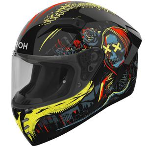 Airoh CONNOR Double Face fullface motorcykelhjelm, blank sort-gul