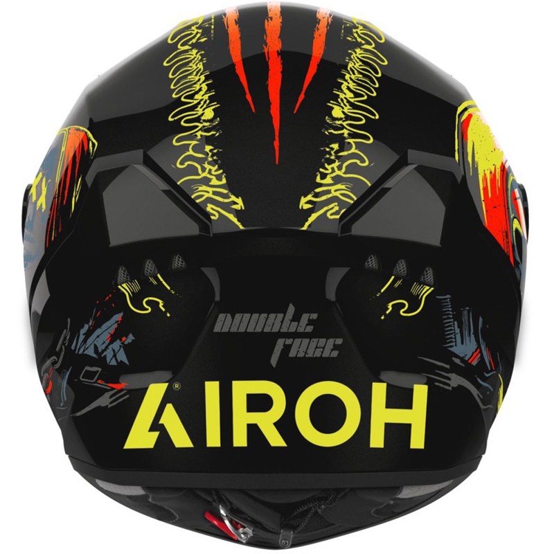Airoh CONNOR Double Face fullface motorcykelhjelm, blank sort-gul