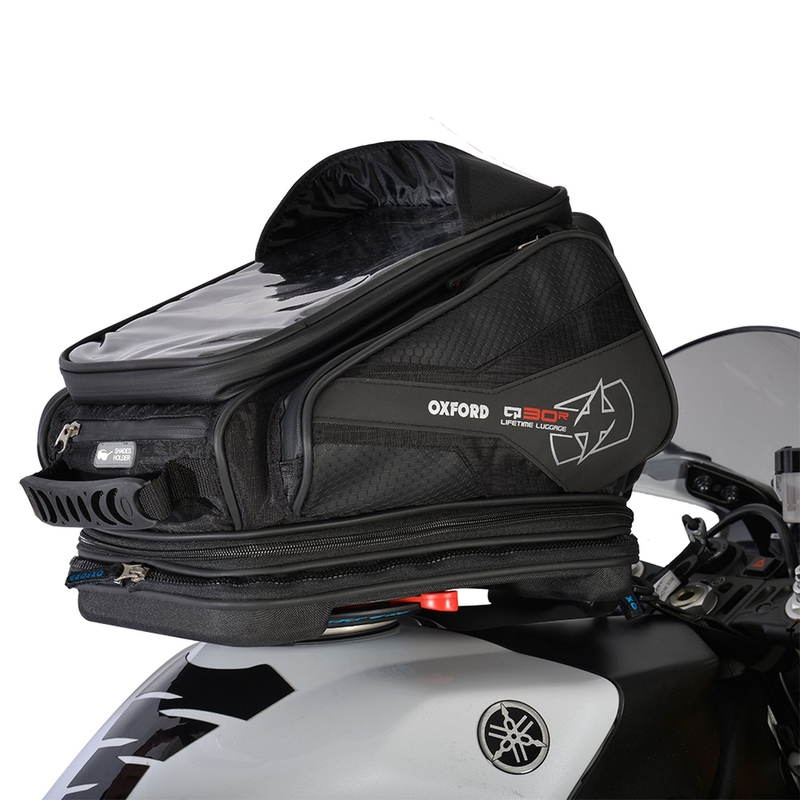 Tanktaske til motorcykel Oxford Q30R QR sort udsalg