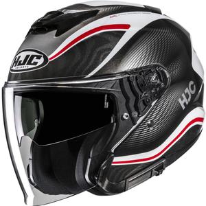 Åben motorcykelhjelm HJC i31 Depe MC1 sort-hvid-rød