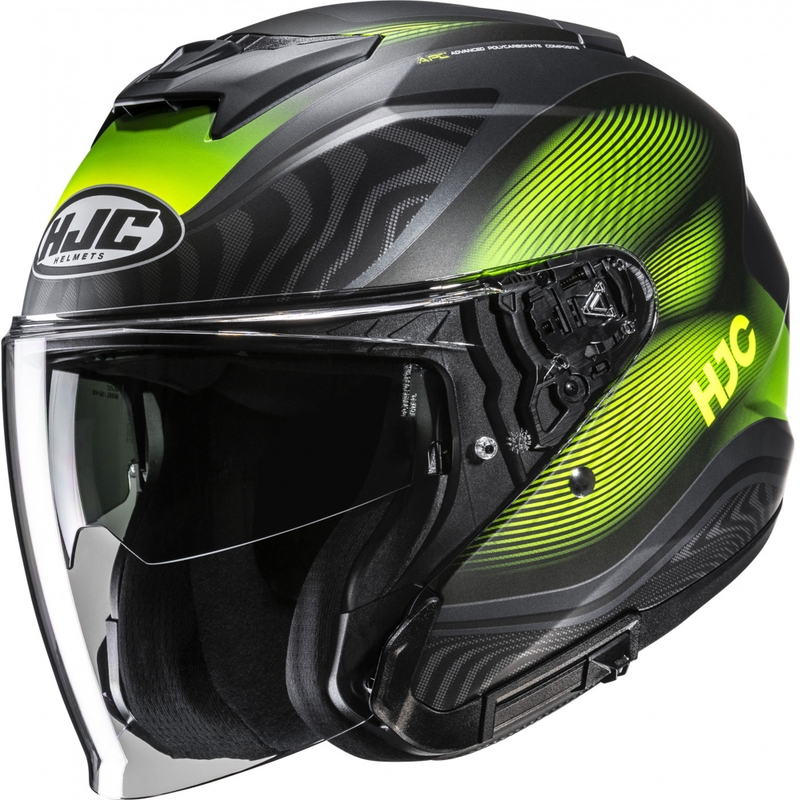 Åben motorcykelhjelm HJC i31 Depe MC3HSF sort-fluo gul