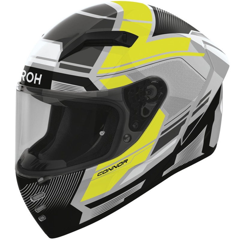 Airoh CONNOR Ego fullface motorcykelhjelm blank fluo gul