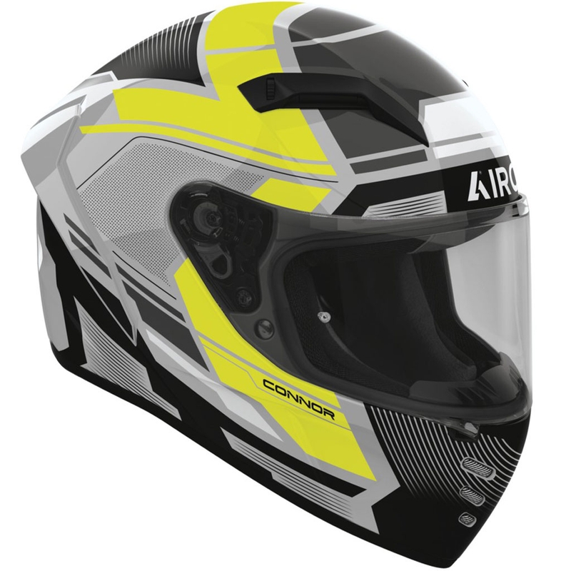 Airoh CONNOR Ego fullface motorcykelhjelm blank fluo gul
