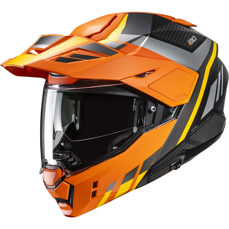 Flip-up motorcykelhjelm HJC i80 Imes MC3H sort-grå-orange