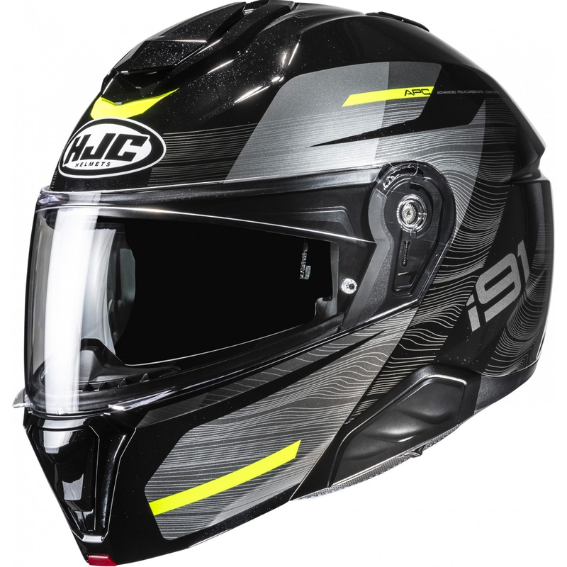 Flip-up motorcykelhjelm HJC i91 Dusk MC3H sort-grå-fluo gul