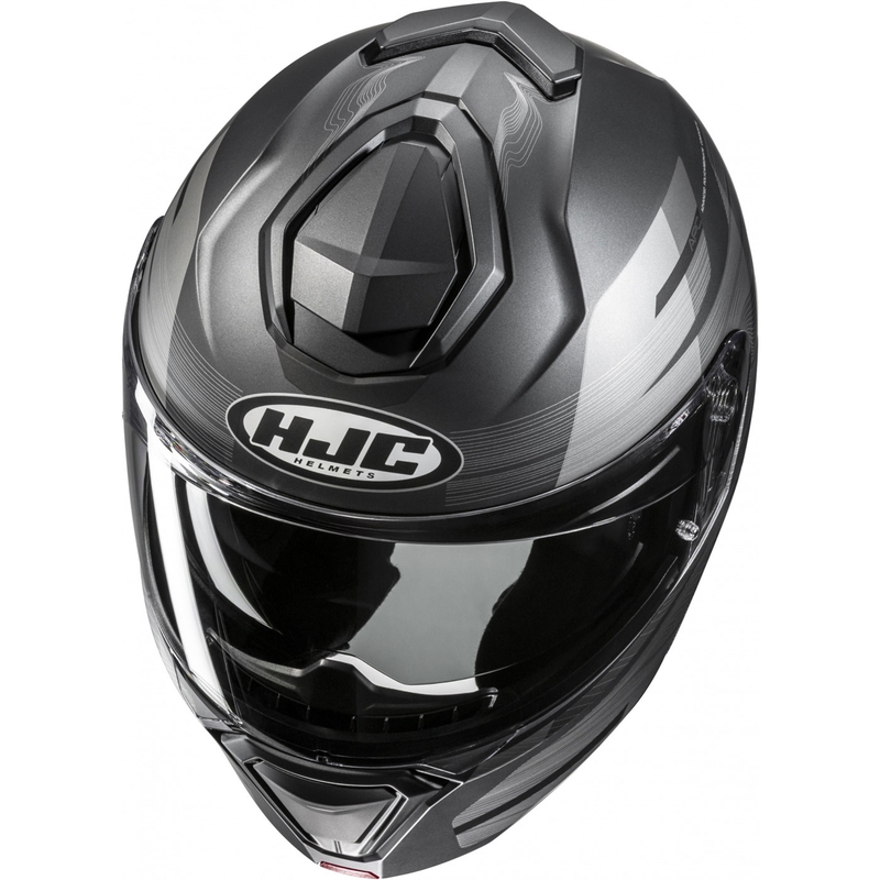 Flip-up motorcykelhjelm HJC i91 Dusk MC5SF sort-grå