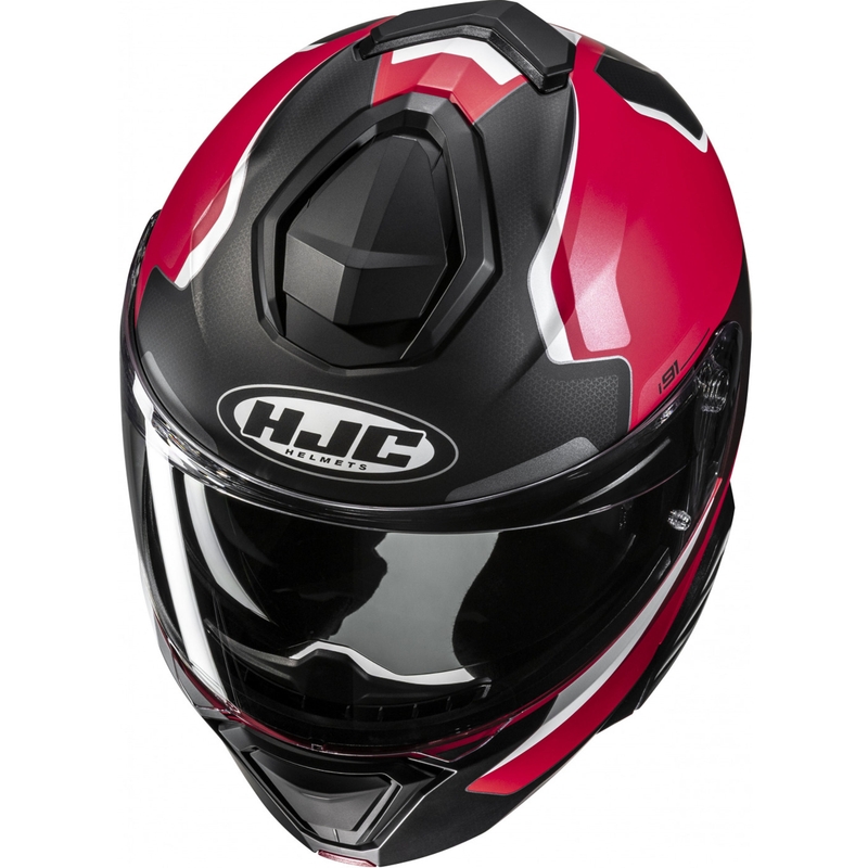 Flip-up motorcykelhjelm HJC i91 Felio MC1SF sort-rød-hvid