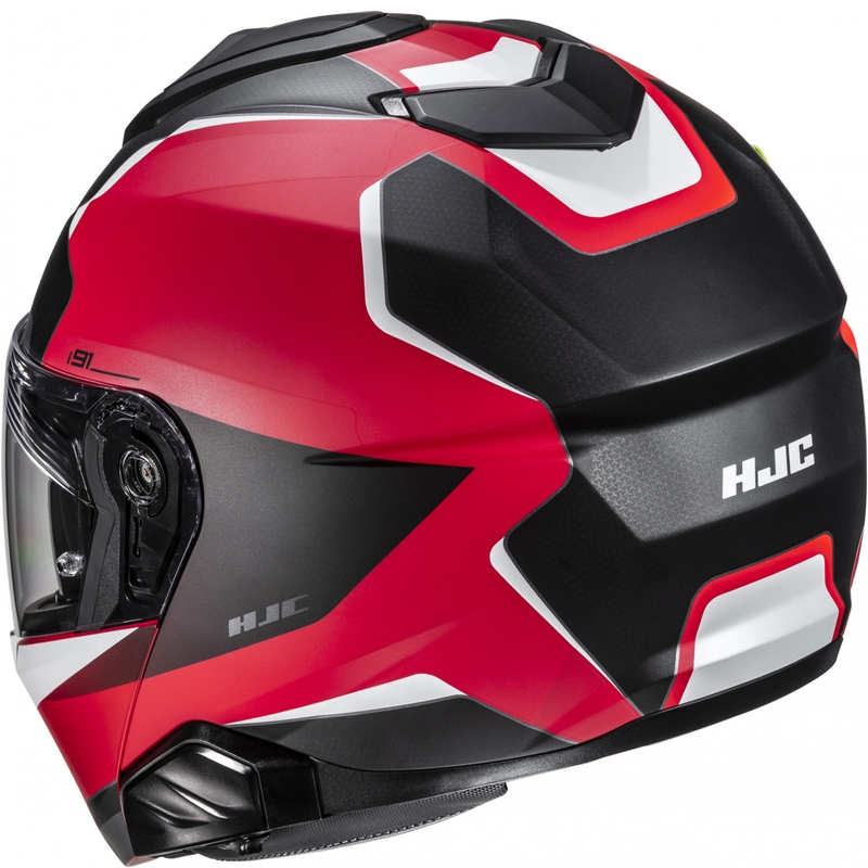 Flip-up motorcykelhjelm HJC i91 Felio MC1SF sort-rød-hvid