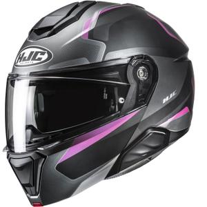 Flip-up motorcykelhjelm HJC i91 Felio MC8SF sort-pink