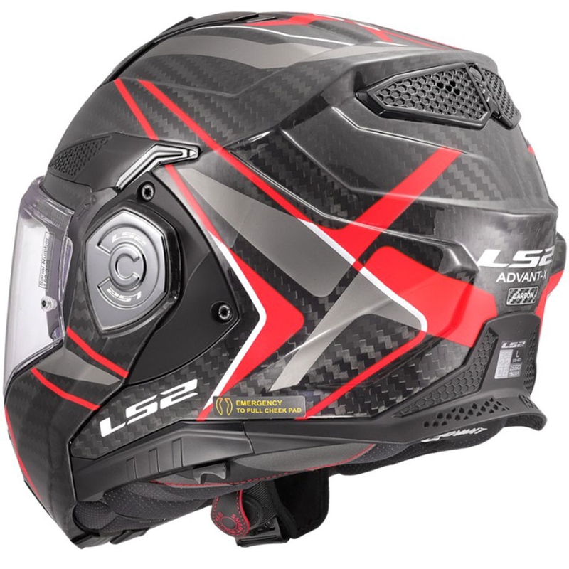 Flip-up motorcykelhjelm LS2 FF901 Advant XC Future II sort-rød