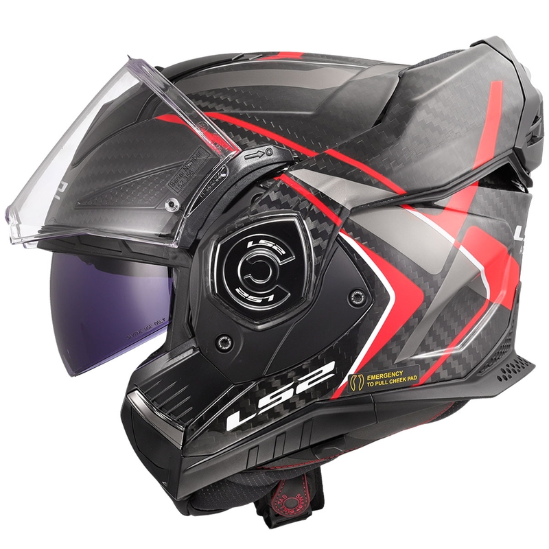 Flip-up motorcykelhjelm LS2 FF901 Advant XC Future II sort-rød
