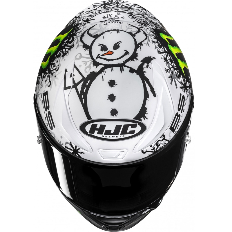 Integralhjelm HJC RPHA 1 V2 CARBON Snow Diablo MC10SF sort-hvid