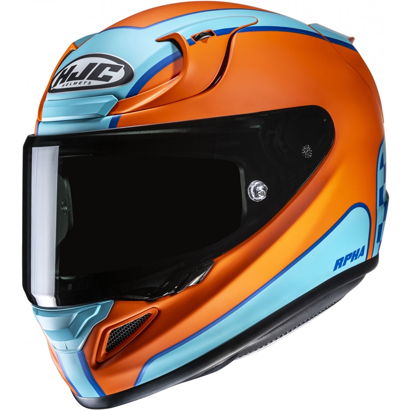 Fullface motorcykelhjelm HJC RPHA 12 Respon MC27SF orange-blå