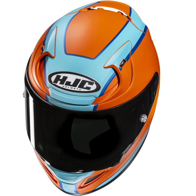 Fullface motorcykelhjelm HJC RPHA 12 Respon MC27SF orange-blå