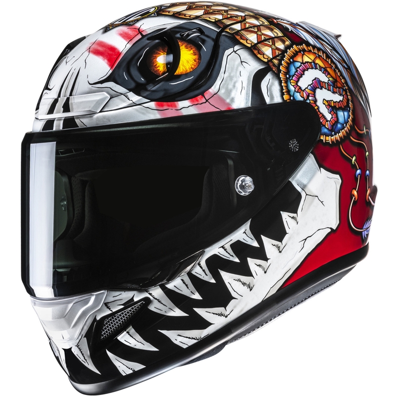 HJC RPHA 12 Skully MC1 integralhjelm, hvid-rød