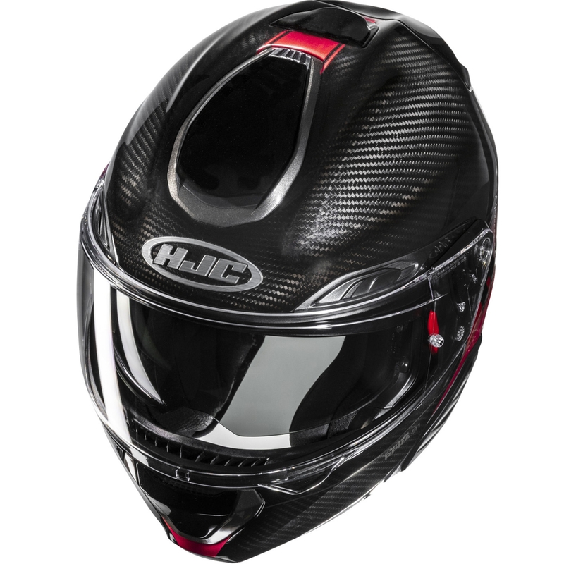 Flip-up motorcykelhjelm HJC RPHA 91 CARBON Elig MC1 sort-rød
