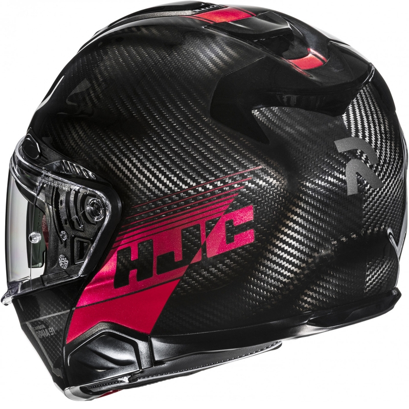 Flip-up motorcykelhjelm HJC RPHA 91 CARBON Elig MC1 sort-rød