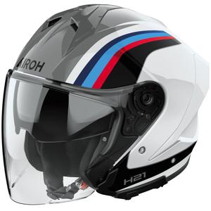 Åben motorcykelhjelm Airoh H21 Arrow blank grå-hvid
