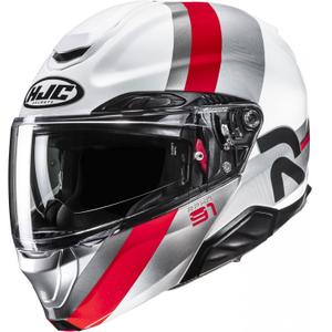 HJC RPHA 91 Fensh MC1 flip-up motorcykelhjelm hvid-sølv-rød