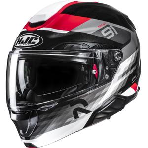 Flip-up motorcykelhjelm HJC RPHA 91 Madal MC1 sort-grå-rød
