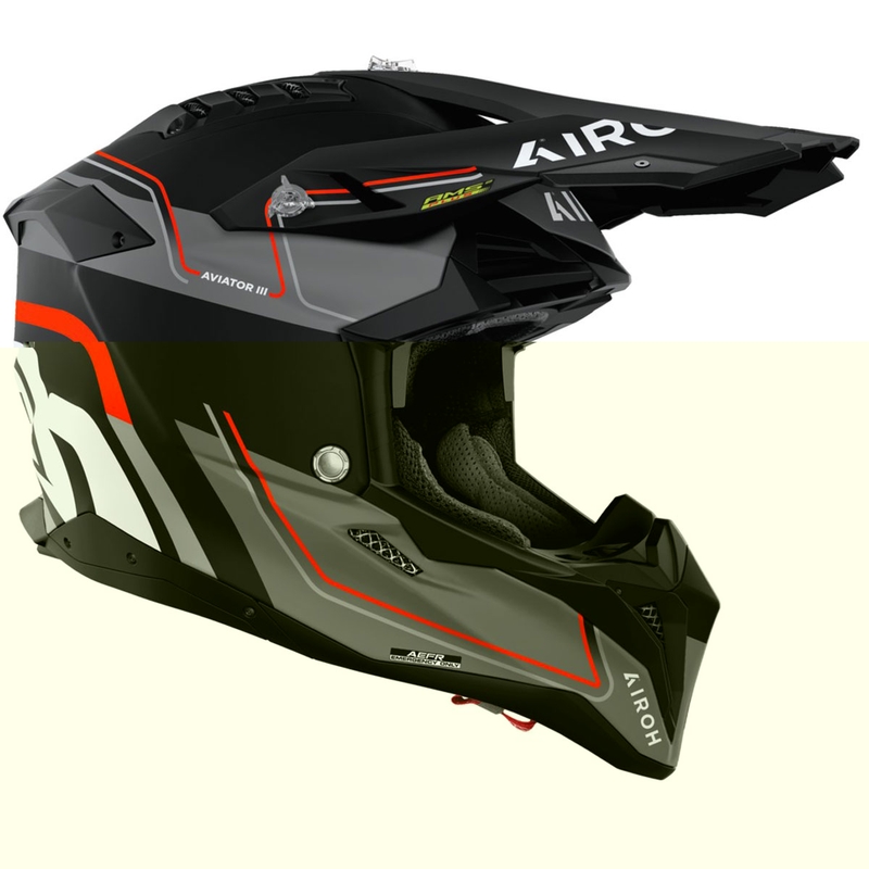 Motocross hjelm Airoh Aviator 3 Leader mat orange