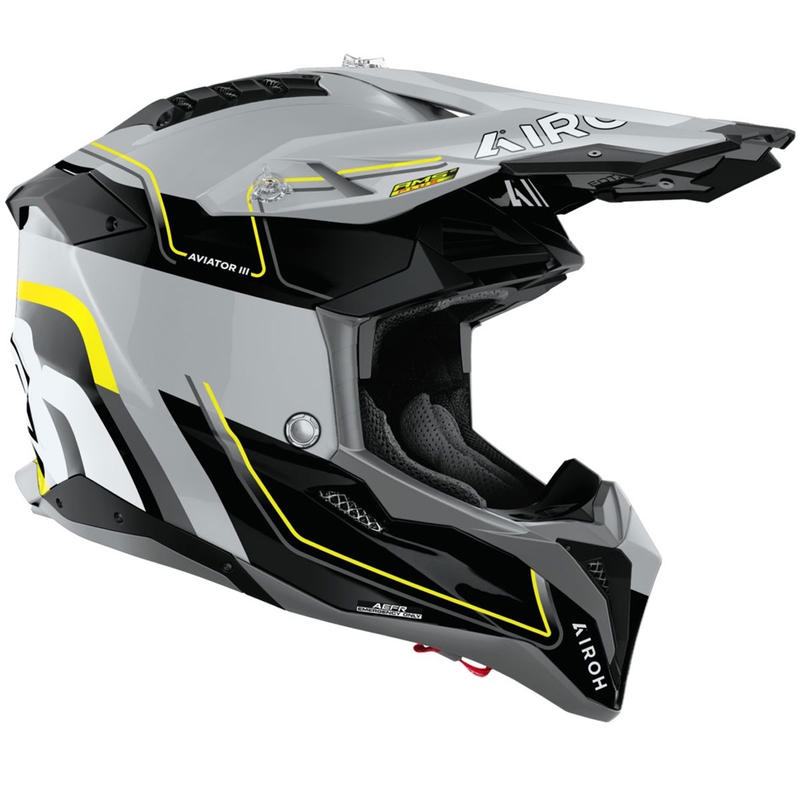 Airoh Aviator 3 Leader motocrosshjelm, blank gul