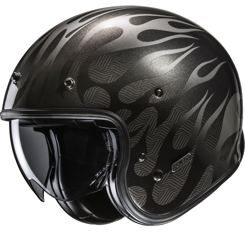 Åben motorcykelhjelm HJC V31 Firo MC5 sort-grå