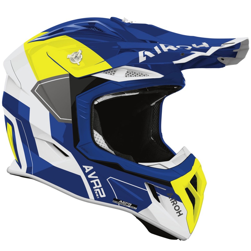 Airoh Aviator ACE 2 Shield motocrosshjelm, blank blå-gul