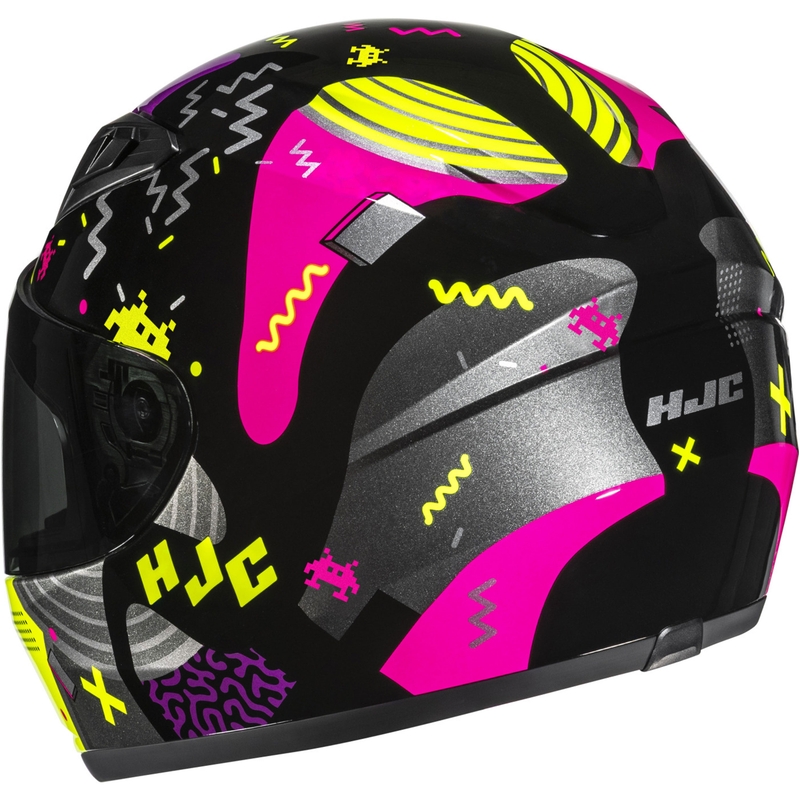 Børne fullface motorcykelhjelm HJC Y10 Mika MC3H sort-pink
