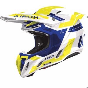 Airoh Twist 3 Dynasty motocross hjelm, blank blå-fluo gul
