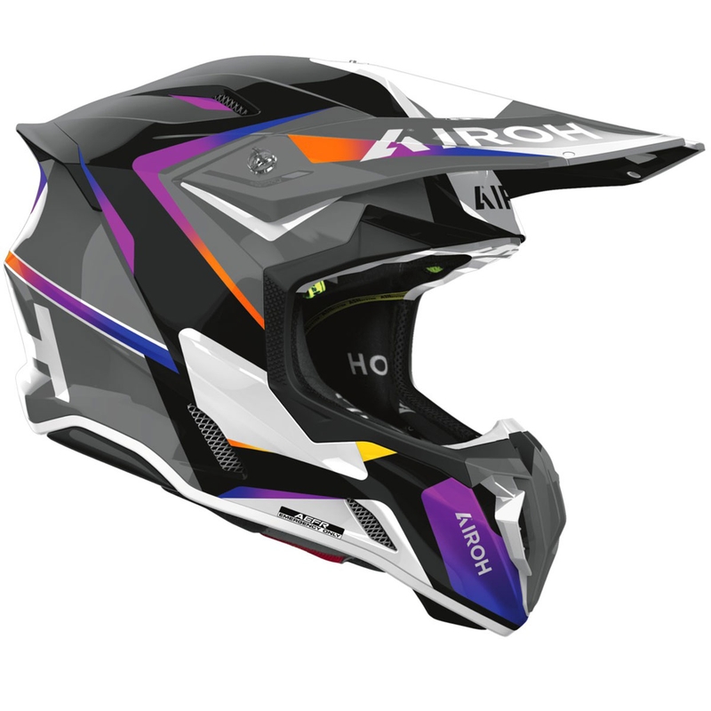 Motocross hjelm Airoh Twist 3 Hustle blank grå-lilla