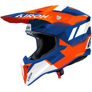 Motocross hjelm Airoh Wraaap Vision skinnende orange-blå