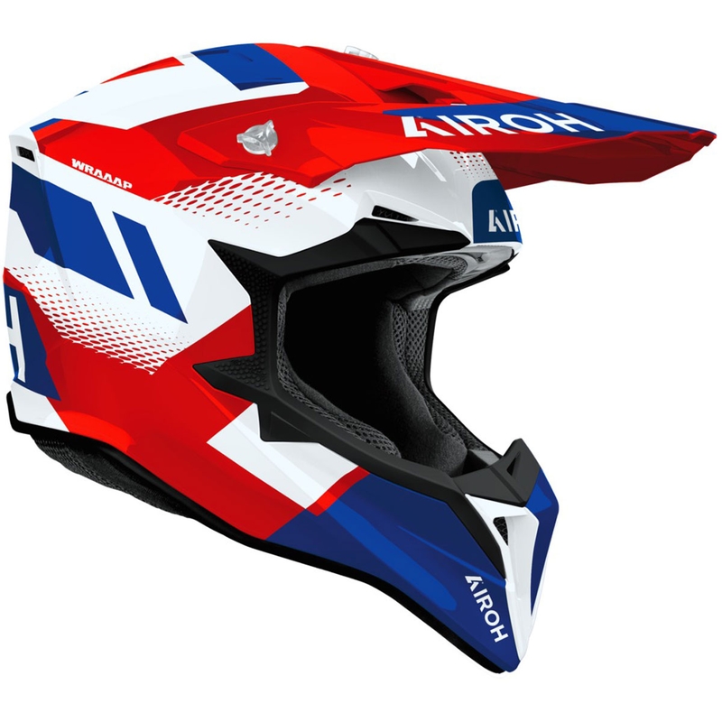 Motokrosová helma Airoh Wraaap Vision lesklá červeno-modrá
