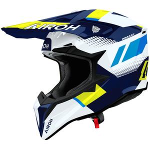 Airoh Wraaap Vision motocross hjelm blank gul-blå