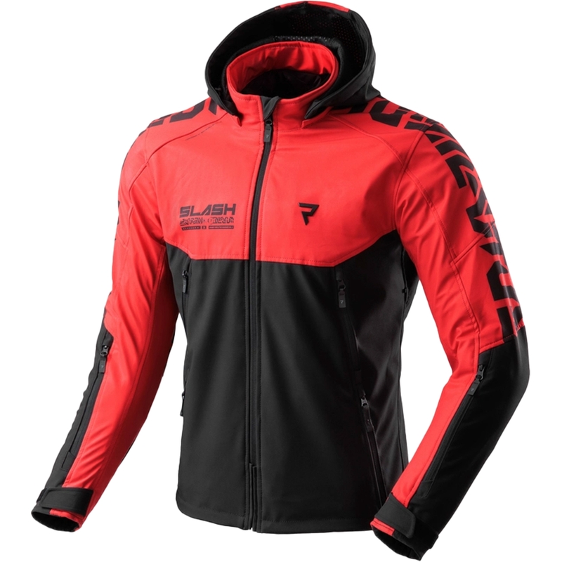 Rebelhorn Slash sort-rød softshell motorcykeljakke