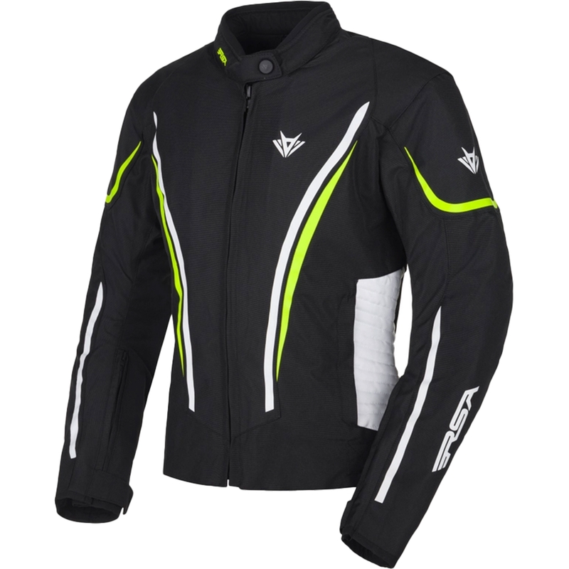 RSA Wasp Black-White-Fluo Yellow motorcykeljakke til kvinder