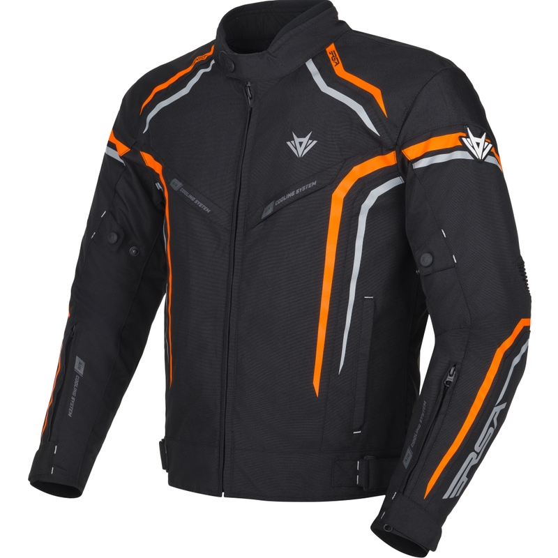 Motorcykeljakke RSA Compact 2 sort-grå-orange