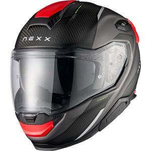 Nexx X.TR Rush fullface motorcykelhjelm, mat sort-rød