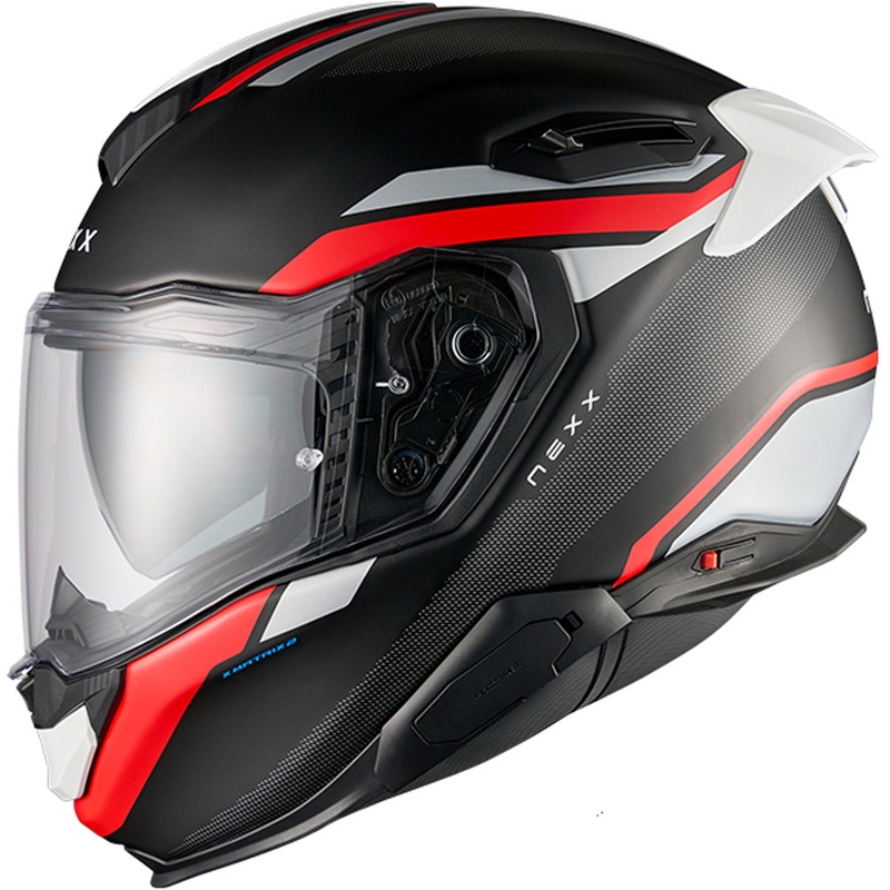 Nexx X.TR Quanta fullface motorcykelhjelm mat sort-rød