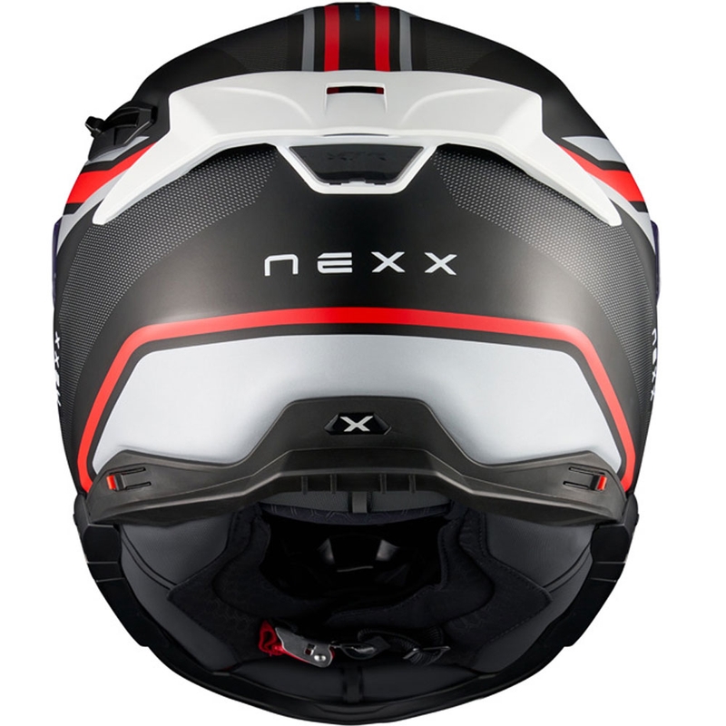 Nexx X.TR Quanta fullface motorcykelhjelm mat sort-rød