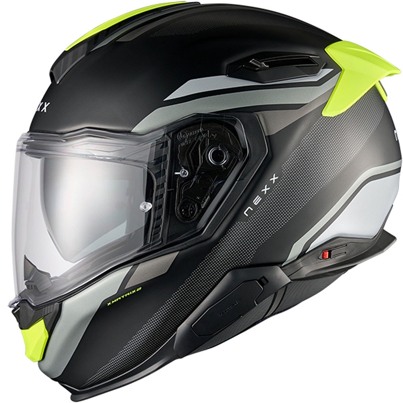 Nexx X.TR Quanta fullface motorcykelhjelm mat sort-fluo gul