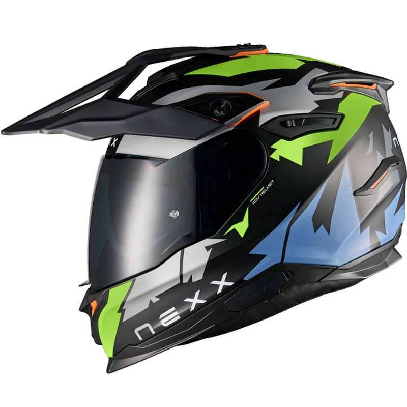 Enduro motorcykelhjelm NEXX Y.TRAVL Primal sort-fluo gul