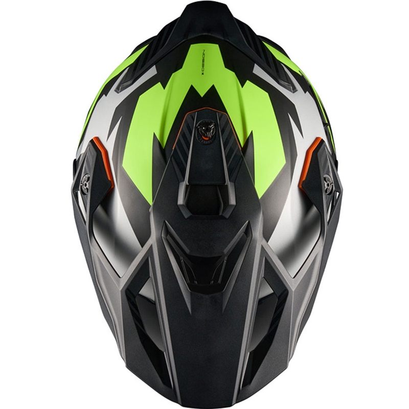 Enduro motorcykelhjelm NEXX Y.TRAVL Primal sort-fluo gul