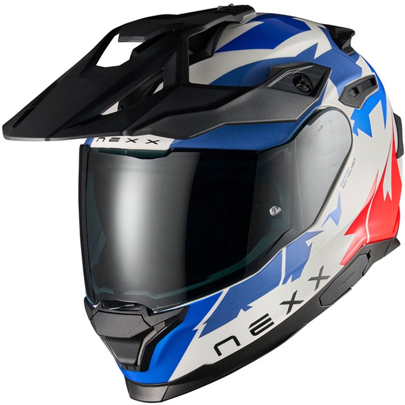 Enduro motorcykelhjelm NEXX Y.TRAVL Primal blå-rød