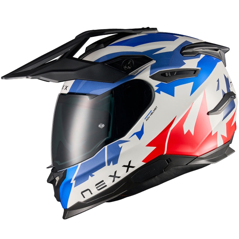 Enduro motorcykelhjelm NEXX Y.TRAVL Primal blå-rød