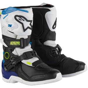 Motorcykelstøvler Alpinestars Tech 3S Børn, Hvid-Sort-Blå