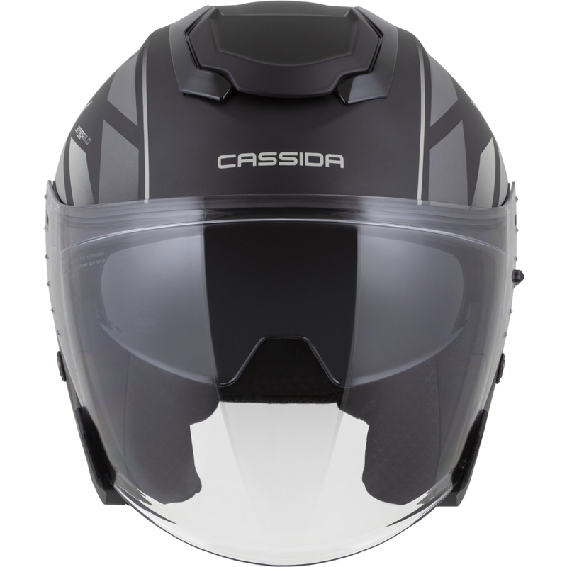 Cassida Jet Tech 2.0 RoTo Åben Motorcykelhjelm, Mat Sort/Grå/Hvid