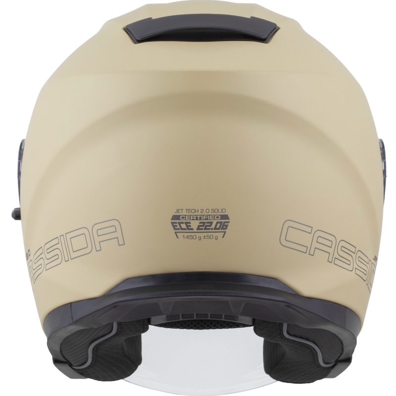 Cassida Jet Tech 2.0 RoTo Åben Motorcykelhjelm, Mat Sand-Sort-Grå